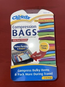 CLOUDZ Borse a Compressione da Viaggio Chiusura Facile 2 Sacchetti Grandi e Valvola a Pressione - Foto 1 di 4