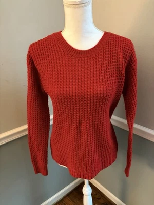 Suéter tejido texturizado rojo Bongo para mujer - talla mediana Foto 1 de 4