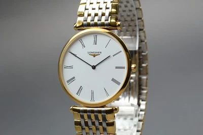 [Near MINT] Longines L4.709.2 Grand Classic White Roman Dial Qz Men's Watch - Image 1 of 4