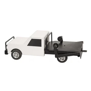 1/16 Little Buster Toys Metallo Bianco Flatbed Hay Truck W/Rotondo Balla Lift - Foto 1 di 4