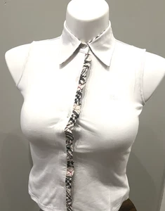 BURBERRY WOMEN'S WHITE 100% COTTON BUTTON DOWN SLEEVELESS SHIRT SIZE MEDIUM - Picture 1 of 24