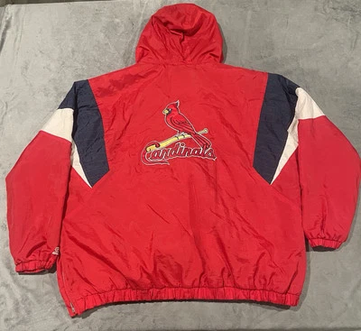 St Louis Cardinals Starter Jacket Mens 3XL Quilted Hoody Pullover Vintage Style - Image 1 of 4