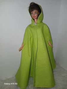 Lime Green Long Hooded Cloak Fits All Barbie & Other 11.5"-12" Fashion Dolls - Picture 1 of 13