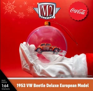 NEW 2025 M2 Machines Christmas Ornament Coca-Cola 1953 Volkswagen Beetle - Picture 1 of 5