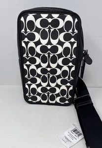 Borsa Coach Sullivan Pack Signature a tracolla nera e gesso nuova. Nuovo con etichetta - Foto 1 di 15