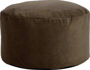 Bella Chocolate Velvet Pouf Foot Ottoman - Picture 1 of 1