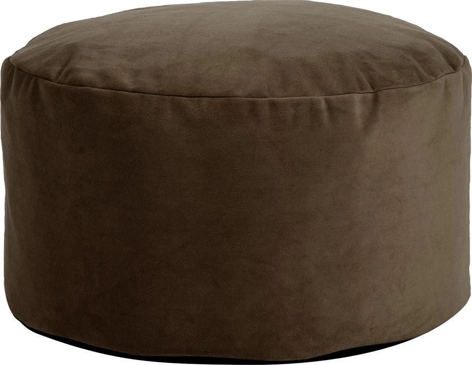 Bella Chocolate Velvet Pouf Foot Ottoman - Image 1 of 1
