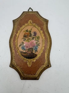 Florentiner Stil Wandbild Vintage Floral Gold Plakette Dekor - Bild 1 von 8