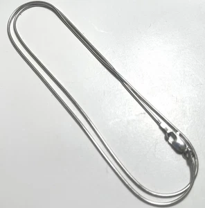 Vintage Sterling Silver Snake Chain Necklace 18” Length 1.2MM Width Italy - N33 - Picture 1 of 7