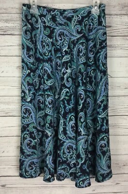 Falda midi J. Jill para mujer azul cachemira floral línea A cremallera lateral talla XS Foto 1 de 4