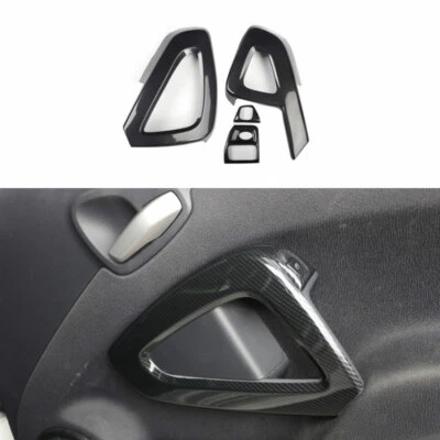For Smart ForTwo 2009-2014 ABS Carbon Glass Window Lifting Panel Decoration — 第 1/4 张图片