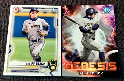 2021 Bowman 1st Sal Frelick Genesis Chrome Prospect #BD-172 Brewers - Image 1 of 2