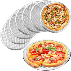 8 Pack 12 Inch Aluminum Pizza Mesh Screen Baking Tray for Oven Restaurant Grill - Picture 1 of 7