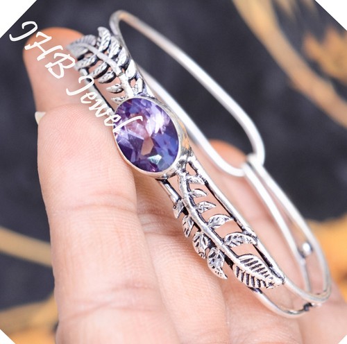 VALENTINO Bracciale bracciale argento sterling 925 pietra preziosa taglio ametista viola gioielli alla moda