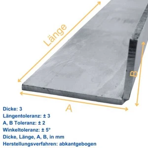 3mm Dicke ungleichschenklig L-Profil Winkelprofil Winkeleisen verzinkt 1000mm - Bild 1 von 2