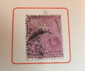 SÜDAFRIKA - Kap der Guten Hoffnung Three Pence 1896-98 Q.V. Magenta FEIN GEBRAUCHT. - Bild 1 von 1