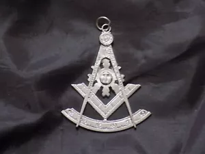 Masonic Past Master with Square Jewel Silver Plated 3" Freemason Fraternity NEW! - Picture 1 of 2
