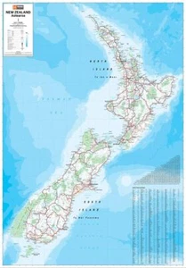 (FOLDED) MAP OF NEW ZEALAND AOTEAROA (70x100cm) POSTER TRAVEL CARAVAN CAMPER - Picture 1 of 3