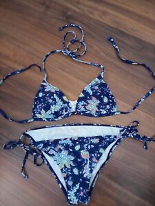 Triangel  Bikini von ROXY Gr. M, blau mit Muster, zum Binden, guter Zustand 