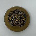Round Metal Shank Military Button 27mm Coat Of Arms Crown Lion ALVAINVIENI