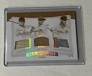 2017 Panini Baseball Jimmie Foxx Lou Gehrig Charlie Gehringer Material Card 2 /5 - Picture 1 of 2