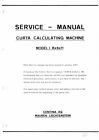 Mechanical Calculator Service Parts Manual Fits Curta Model 1 Type 1 1967