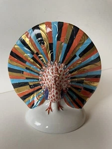 Herend Rust Fishnet Hand Painted Porcelain Peacock - Picture 1 of 6