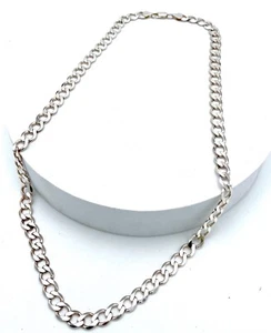 Sterll 925 Plata de Ley Collar Cadena Longitud: 59 CM - Imagen 1 de 4