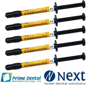 Lote x 5 Luz Visible Curado Flujo Relleno Fluido Compuesto 2 gr A2 Prime Dent - Imagen 1 de 3