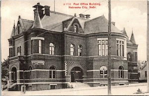 Post Office Nebraska City Nebraska Postcard SL & Co DB UNP red letter - Picture 1 of 2