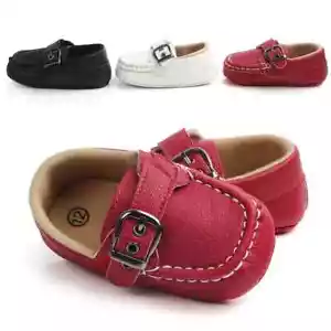 Baby Moccasins Soft Sole Infant Girl Boy Size 0-18 Months Crib Shoes Non-Slip - Picture 1 of 14