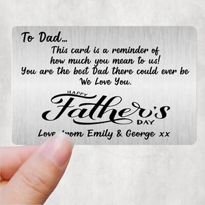 Happy Father's Day Personalised Photo Wallet Card, Gift for Dad Keepsake - Picture 1 of 5