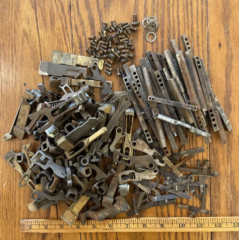 Antique Hardware Large Lot Locksmith Parts Screws Spindles Springs Repair Cover