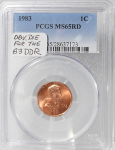 1983 Lincoln Cent certified by PCGS MS65RD Condition   (528)