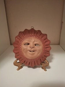 Vintage Terrcotta Garden Sun Face Mexico - Picture 1 of 5