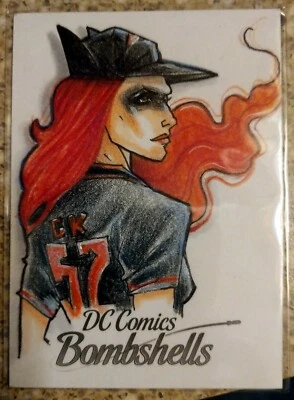 Batwoman DC Comics Bombshells AP SketchCard Illustrator Plinio Pinto Cryptozoic - Image 1 of 2