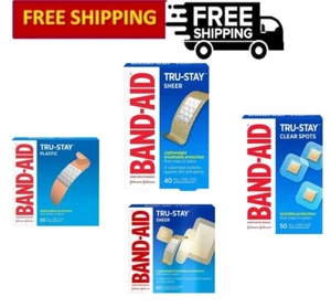 Band-Aid Brand Tru-Stay Plastic & Sheer Adhesive Bandages, Different Sizes - Picture 1 of 28