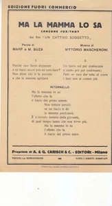 40) SPARTITO MUSICALE MA LA MAMMA LO SA CANZONE FOX TROT - Picture 1 of 2