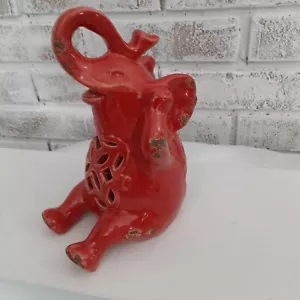 Laughing Sitting Elephant Tea Lite Holder - Picture 1 of 6