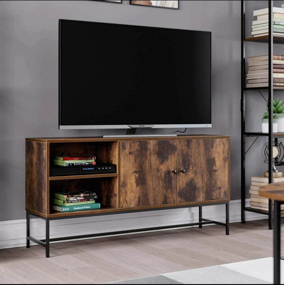 TV Stand for 65 inch TV Rustic Modern To Cabinet  Two Doors For 50" 55" 65" TV's - Image 1 of 3