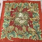 Salvatore Ferragamo large scarf silk 86cm 33″ square animal red
