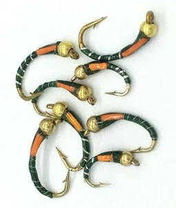 Mouche Pêche Vert Bead-Head Époxy Buzzers 8 Paquet Truite Taille 10-14 #DR1-C - Photo 1/2