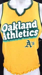 NEW Oakland A's Athletics New Era Yellow Racerback Tank Top Shirt Women's S - Picture 1 of 9