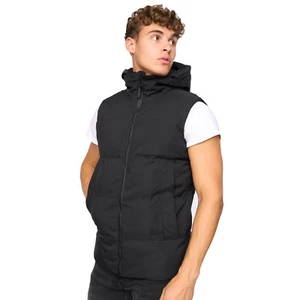 Crosshatch Hanjo Mens Padded Gilet Warm Comfort Winter Bomber Jacket Coat Black - Picture 1 of 5
