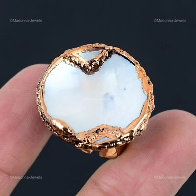 Mother Of Pearl 电成型可调节戒指 尺寸 可调节 铜 — 第 1/4 张图片