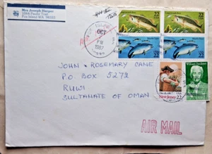 UNITED STATES 1987 COVER TO OMAN WITH FOX ISLAND WA POSTMARK - Picture 1 of 1