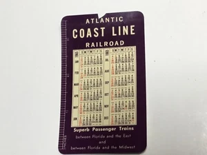 1965 Atlantic Coast Line Pocket Calendar Wallet Ad Card Railroad Train RR - Picture 1 of 2