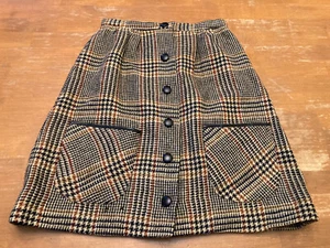 70s Tru Vintage Snazzi Brand Wool Blend Mini Skirt Petite XS Herringbone EUC EVC - Picture 1 of 4