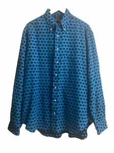 Gitman Bros VINTAGE Turquoise Blue RARE Flannel Shirt Mens Size Large USA NEW! - Picture 1 of 7