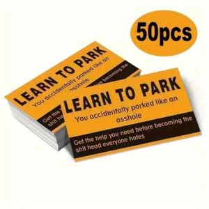 Learn to Park. Bad Parking Message on Card 9 x 5.4cm - Pack of 50 - Picture 1 of 4